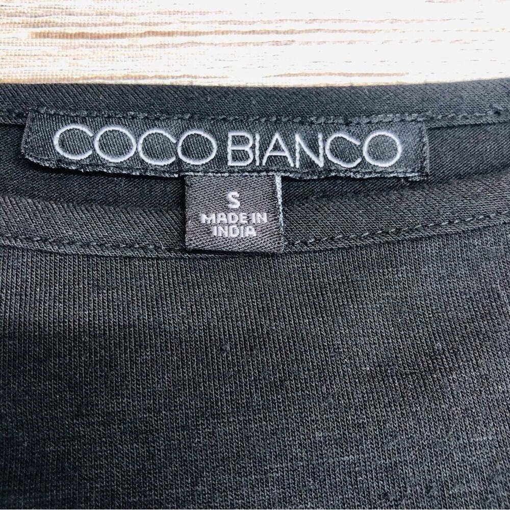 Coco Bianco Color Block Scoop Neck Tunic Dolman Sleeve Blue Gray Black - Picture 10 of 16